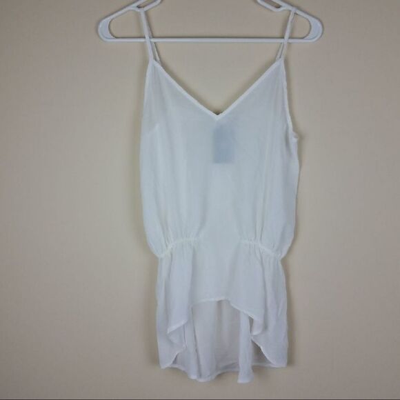 Three Eighty Two Ivory White Sheer Daphne Tank - Picture 1 of 7